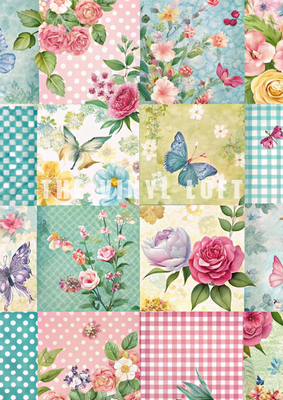 Sublimation Pattern A4 Sheet - Pat104 Patchwork Flowers – The Vinyl Loft