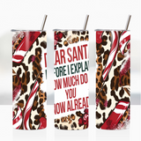 Sublimation Wrap / Print 20oz Tumbler - X5086 Dear Santa
