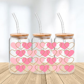 * NEW SIZE * UV DTF Transfer Wrap / Decal - LIB047 Hearts