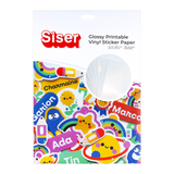 Siser Waterproof Printable - Gloss White Vinyl Sticker Paper A4 Sheet (ref:glossaA4)