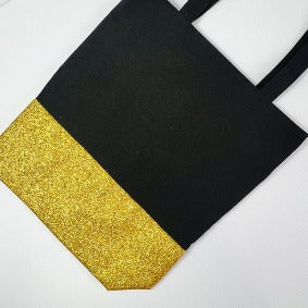 Tote Bag / Shopping Bag / Library Bag - Gold Glamour Glitter