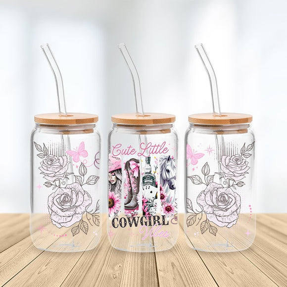 * NEW SIZE * UV DTF Transfer Wrap / Decal - LIB007 Cowgirl
