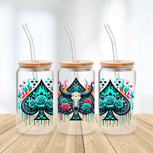 * NEW SIZE * UV DTF Transfer Wrap / Decal - LIB009 Teal