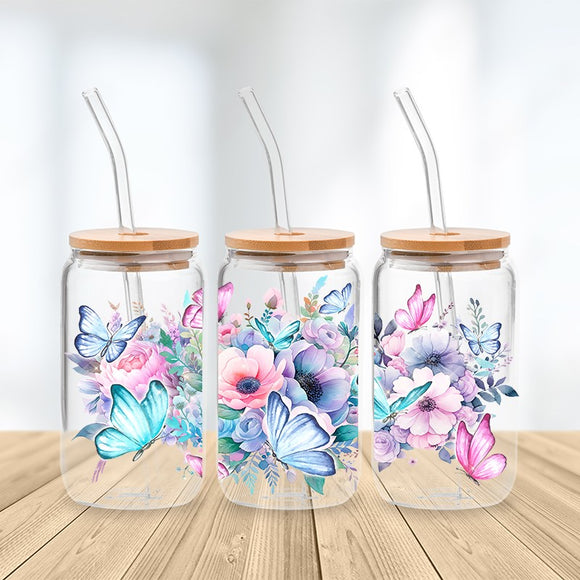 * NEW SIZE * UV DTF Transfer Wrap / Decal - LIB010 Pastel Flowers