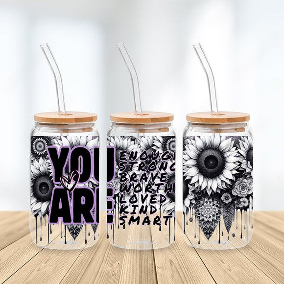 * NEW SIZE * UV DTF Transfer Wrap / Decal - LIB015 You Are Enough