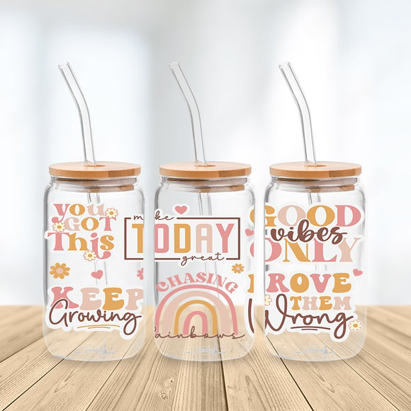 * NEW SIZE * UV DTF Transfer Wrap / Decal - LIB017 You Got This