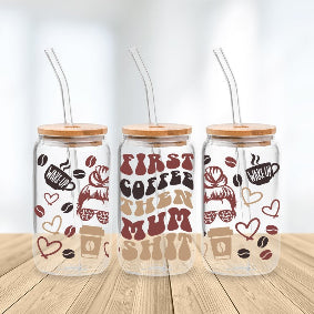 * NEW SIZE * UV DTF Transfer Wrap / Decal - LIB035 First Coffee