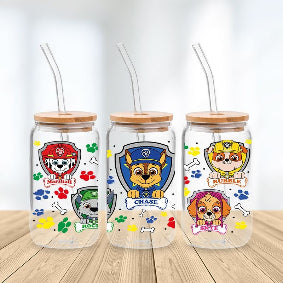 * NEW SIZE * UV DTF Transfer Wrap / Decal - LIB037 Dogs