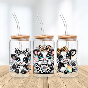 * NEW SIZE * UV DTF Transfer Wrap / Decal - LIB053 Cows n Coffee