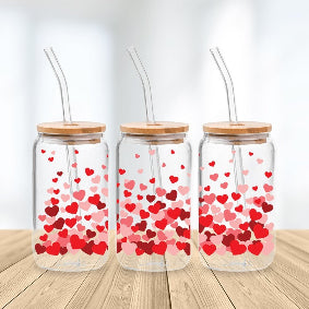 * NEW SIZE * UV DTF Transfer Wrap / Decal - LIB056 Hearts