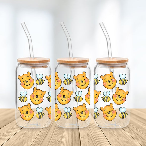 * NEW SIZE * UV DTF Transfer Wrap / Decal - LIB059 Bears & Honey