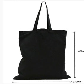 Black Calico Cotton Bag 37cm x 42cm Long Handles
