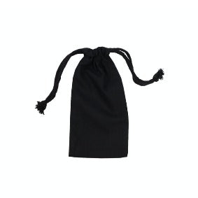 Black Calico Cotton Bag 10cm x 20cm with drawstrings