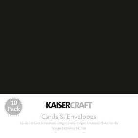 Kaisercraft Card and Envelope Pack Square - Black
