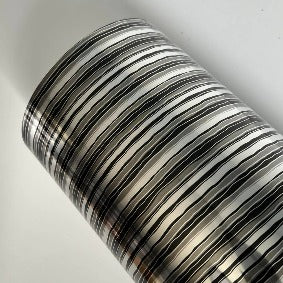 Euro Metallic HTV - Black and Silver Stripe 30cm x 50cm Roll