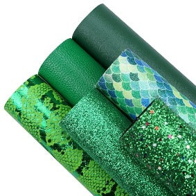 Faux Leather Colour Pack - The Greens x 6 sheets