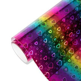StyleTech Holographic - Rainbow Hearts 30cm x 1m