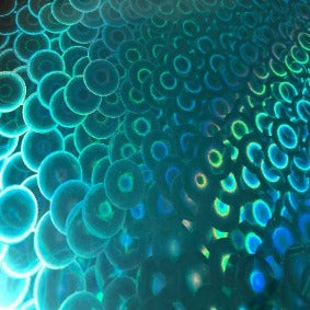Euro Holographic - Teal Circles 30cm x 1m